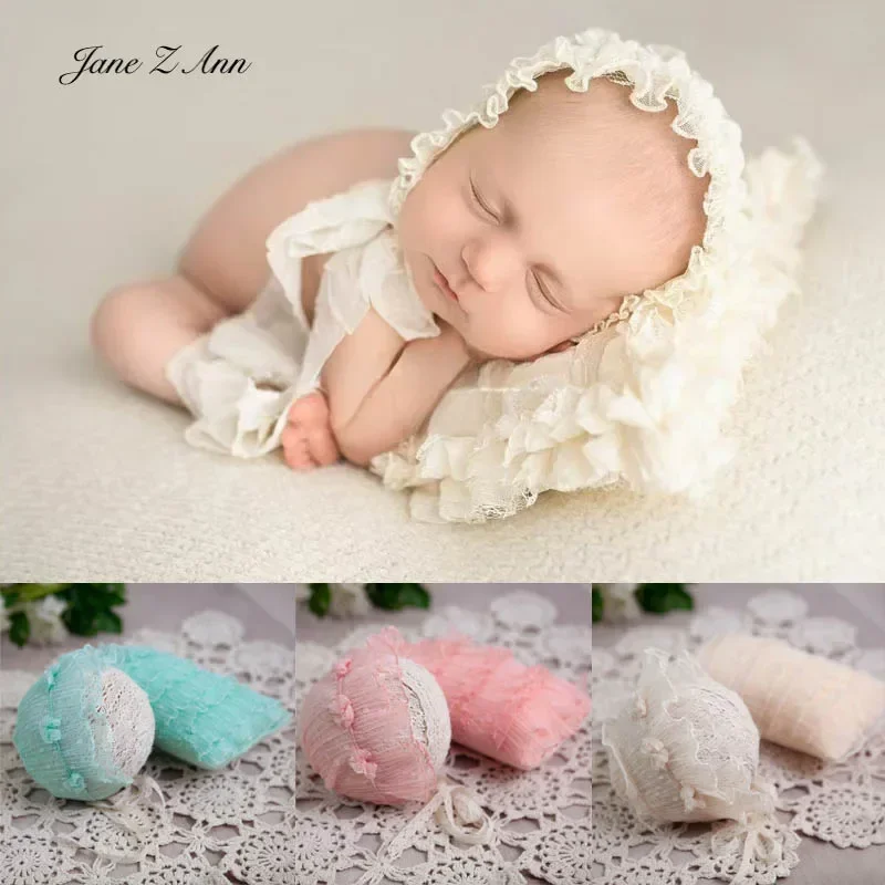 Newborn Photography Props Cute Hat Lace Pillow Baby Shoot Prop 3 colors