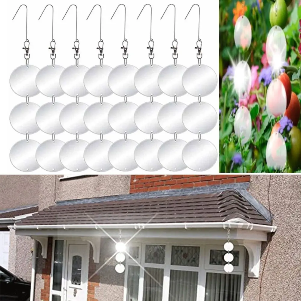 

Highly Reflective Bird Scare Discs Set Easy to Use to Keep Birds Away Double-Sided Bird Reflectors Waterproof Hanging