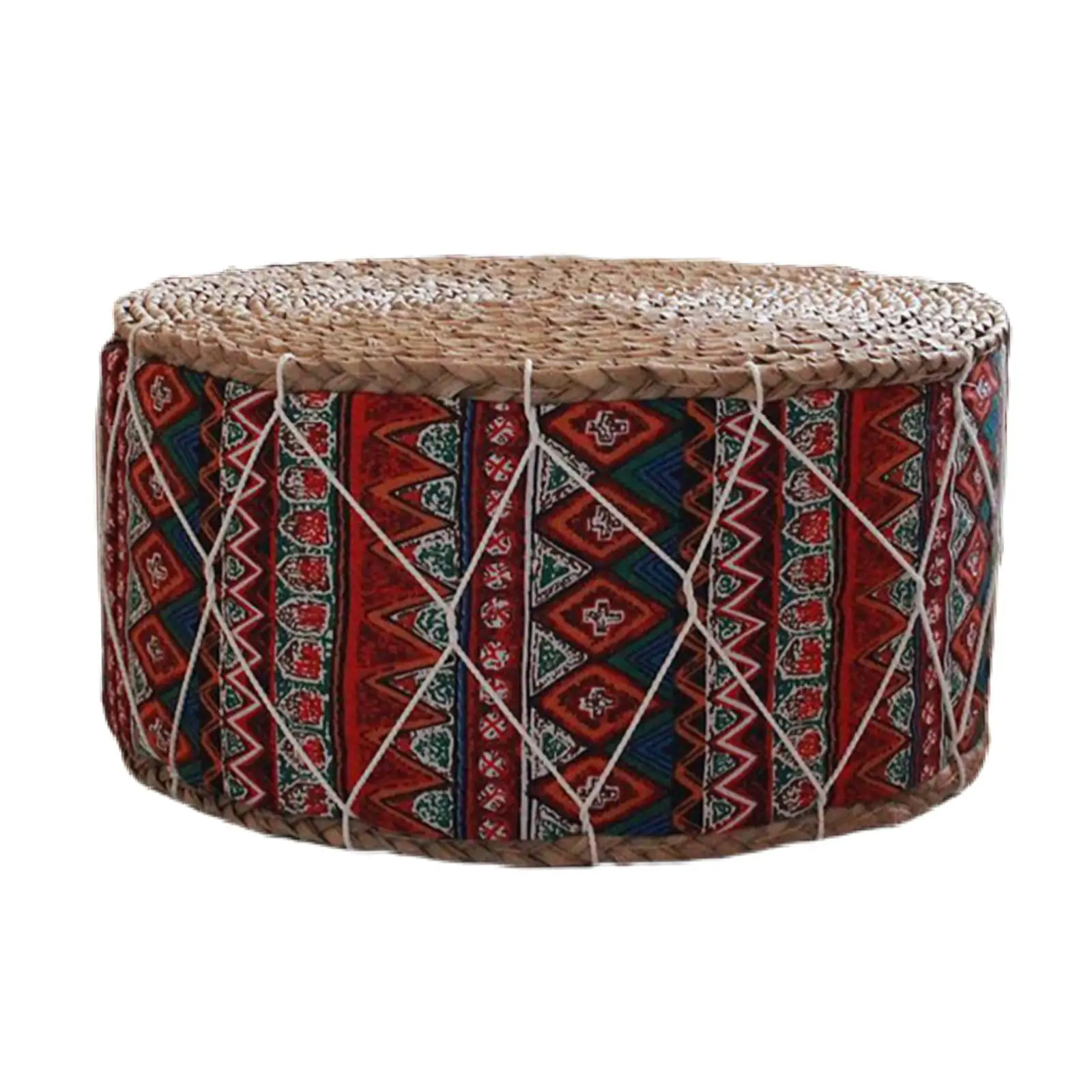30cm Straw Futon Floor Cushion Handmade Round Meditation Seat Cushion Stool Ottoman for Home Decor