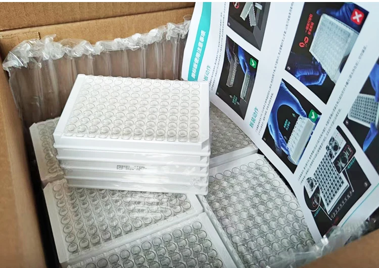 96-Loch-ELISA-Platte für Laborgeräte, Kulturplatte, Werkzeug für die Gewebekultur, aus Polystyrol, zerlegbar, steriles Verpacken, 5 Stück/Packung – Detail 4
