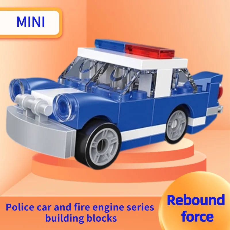 

Рождественские маленькие подарки, мини-отскок, полицейская машина и набор строительных блоков пожарной машины 2100A, развивающая игрушка в подарок для детей