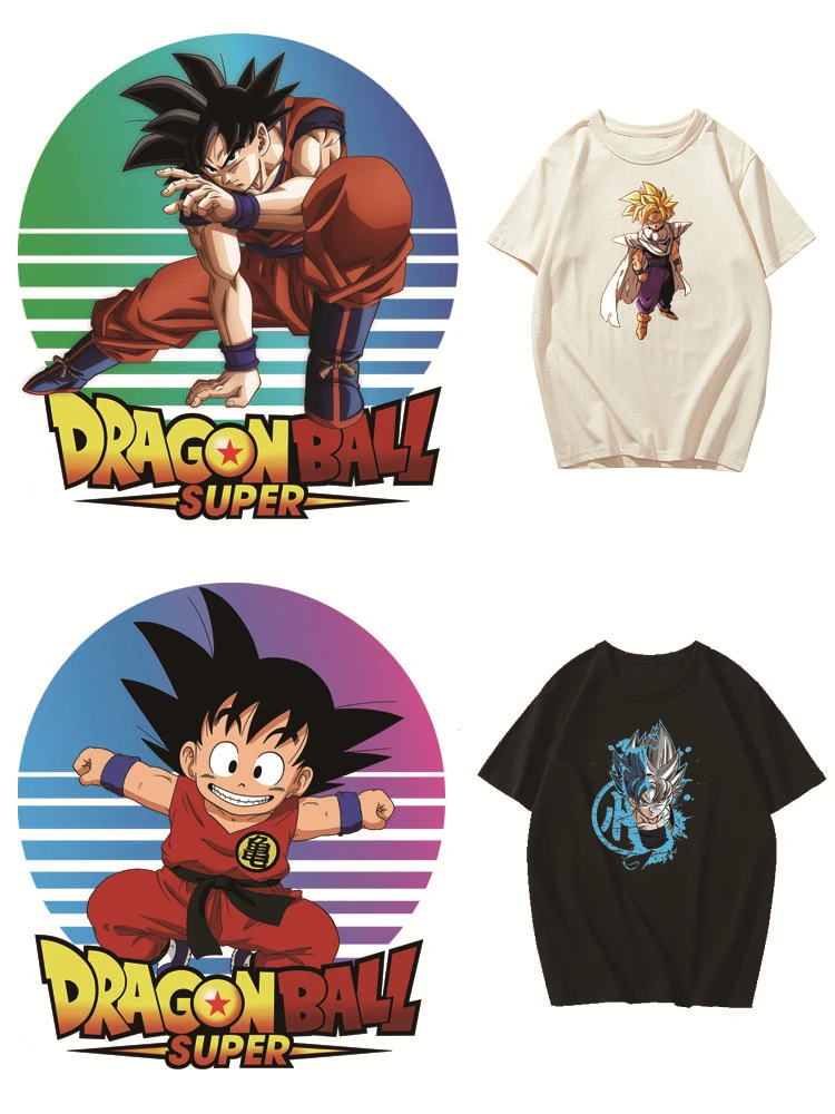 Dragon Ball super Clothing stickers Iron on patches self-adhesive T-shirt Decal Decor DIY Sewing Decoration stripes on clothes