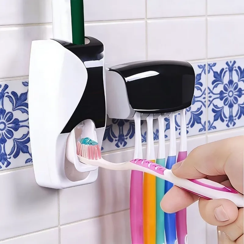 Minimalist Toothbrush Holder with Waterproof Lid, Toothbrush Stand, Bathroom Storage Rack for Toothbrushes and Dental Care Items