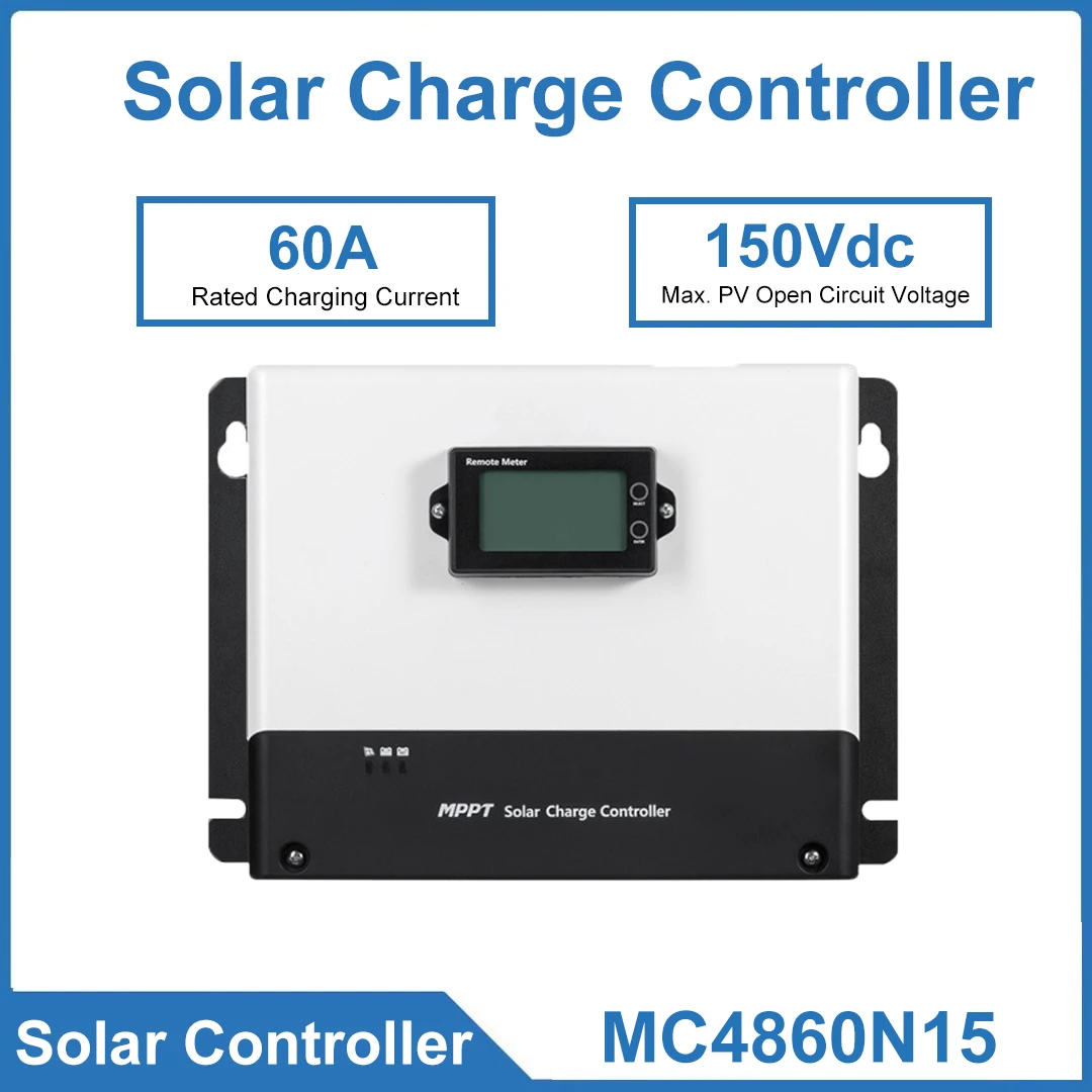 

MPPT контроллер заряда солнечных батарей 60A 70A 150Vdc, автоматическое сопряжение, эффективность отслеживания MPPT до 99.9%, встроенный модуль Bluetooth