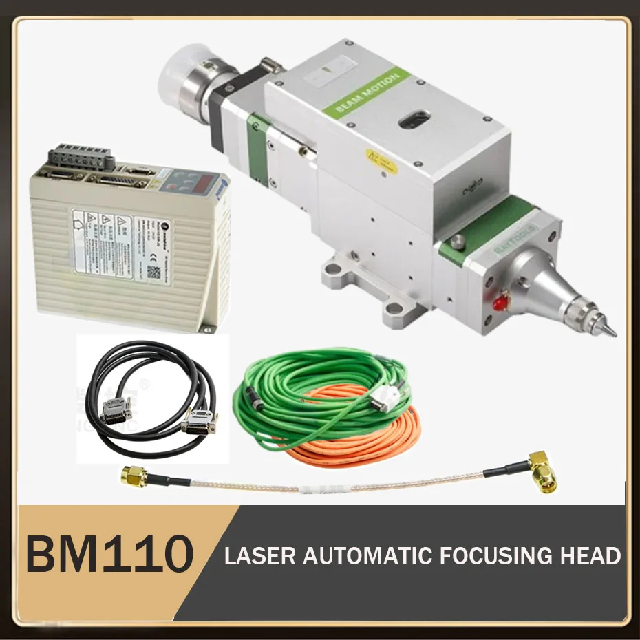 

Лазерная режущая головка Raytools BM110 с интерфейсом QBH, сенсором и автоматической фокусировкой, для оптоволоконного лазера, 3.3кВт, 2D/3D, FL125/155/200мм