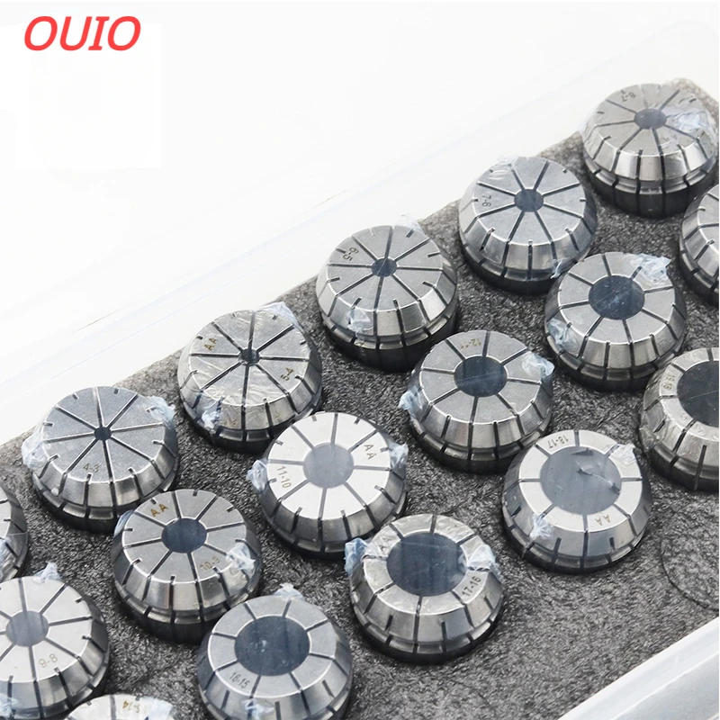 OUIO ER11 ER16 ER20 ER25 ER32 ER40 Set A / AA ER Spring Collet Chuck 0.015mm 0.008mm  CNC Milling Tool Holder Engraving Machine