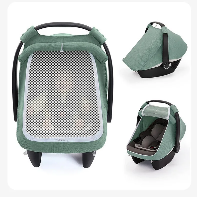 Car Seat Covers for Babies, Summer Baby Car Seat Cover for Boys Girls with Breathable Window Lightweight Infant Car Seat Canopy
