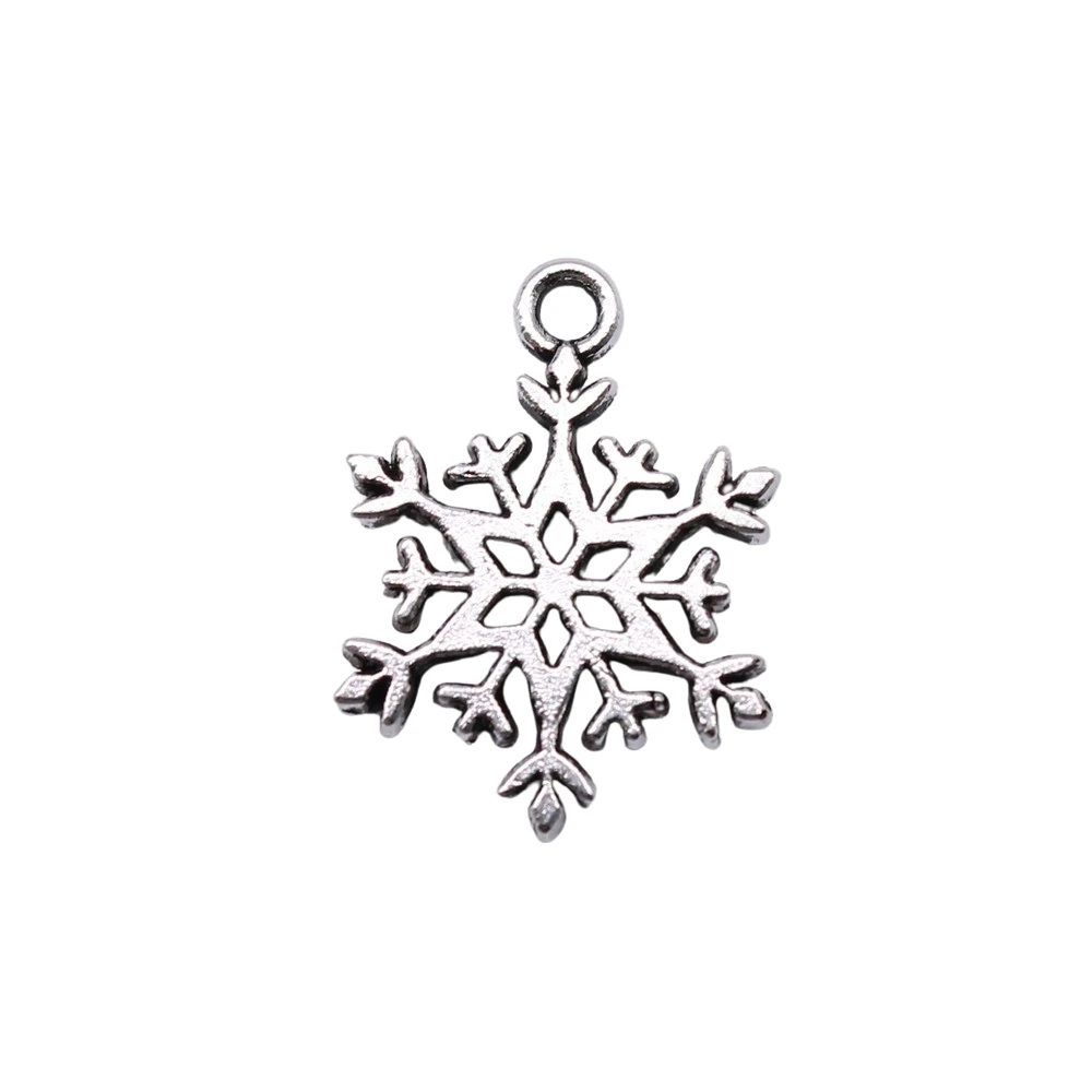 WYSIWYG 20pcs Charms 21x16mm Snowflake Charms For Jewelry Making DIY Jewelry Findings Antique Silver Color Alloy Charms Pendant image 3