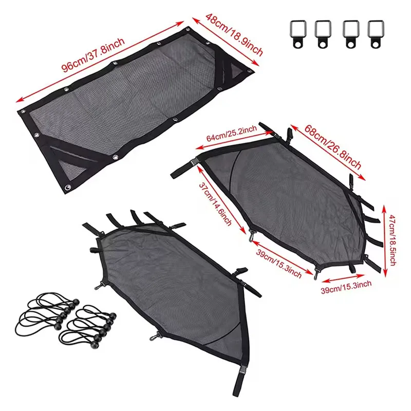 For Polaris RZR XP 1000 2014-2019 ATV UTV Window Net Roll Cage Mesh Net Guard Front Rear Right and Left Window Shade Shield