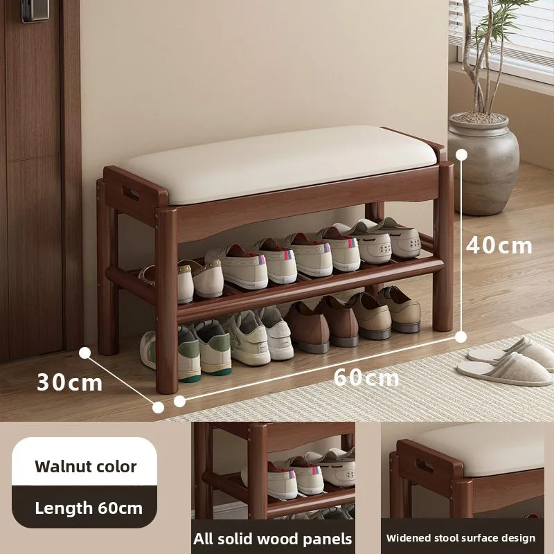 

Shoe changing stool entrance Household shoe stool entrance door can sit shoe cabinet sitting stool integrated solid wood bench