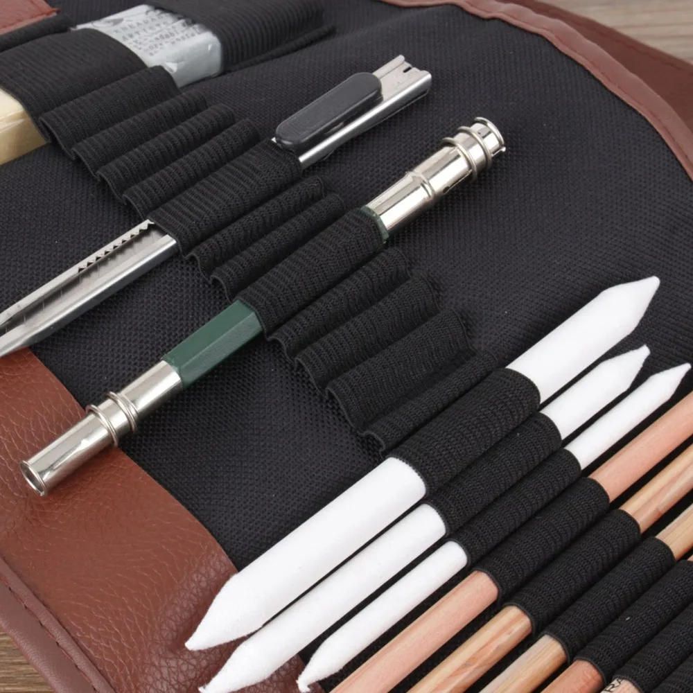 29PCS Portable Sketch Pencil Set Smooth Writing Easy To Sharpen Drawing Pencil Easy To Erase Comfortable Grip Painting Pencil