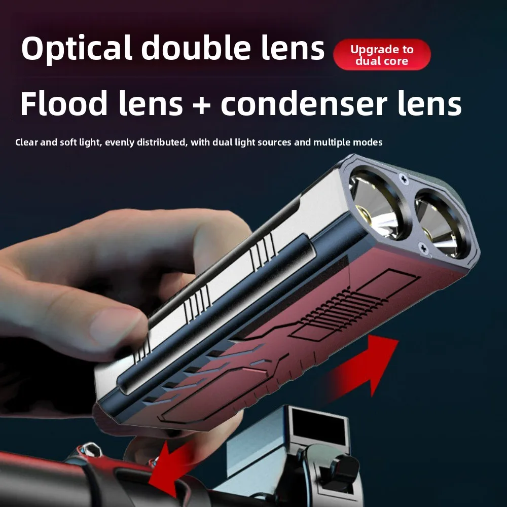 ไฟหน้าจักรยาน: ไฟฉายกันน้ำ 2-in-1 สว่างพิเศษสำหรับการขี่กลางคืน แบบหนีบสว่างพิเศษสำหรับนักเรียนและจักรยานเสือภูเขา