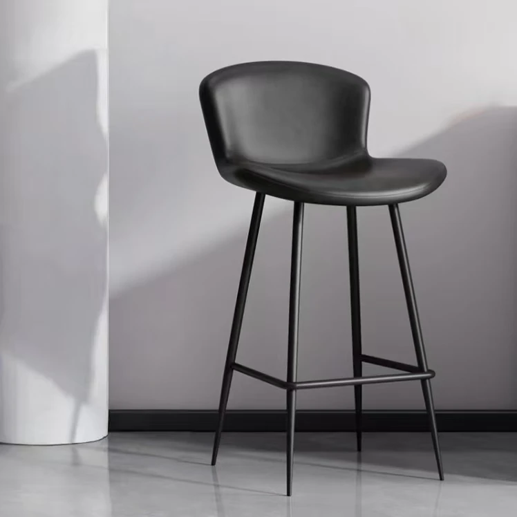 

About Luxury Wrought Iron Backrest Bar Stool Commercial Modern Minimalist High-Leg Bar Chair