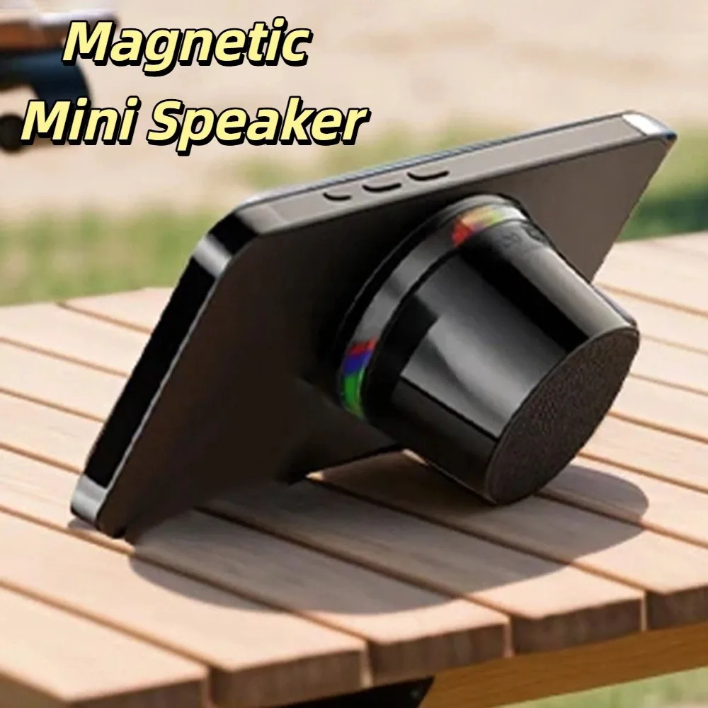 

Bluetooth 5.3 Magnetic Mini Speaker Anti Lost HD Sound RGB Light Speaker Deep Bass Compact Design Portable Sound Box Outdoor Use
