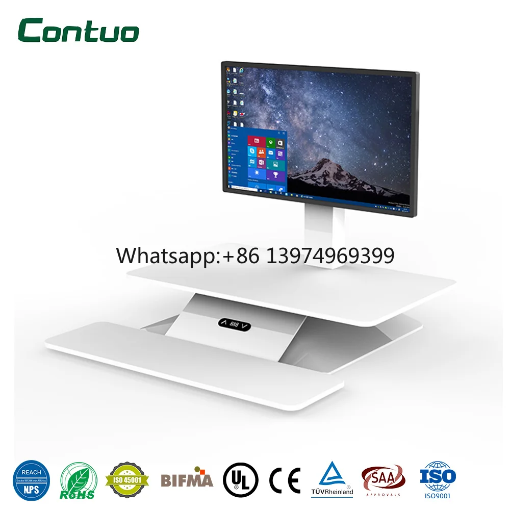 Quiet Electric Height Adjustable Desk Converter Anti-Fatigue Workstation Solution Sit-Stand Desk Riser