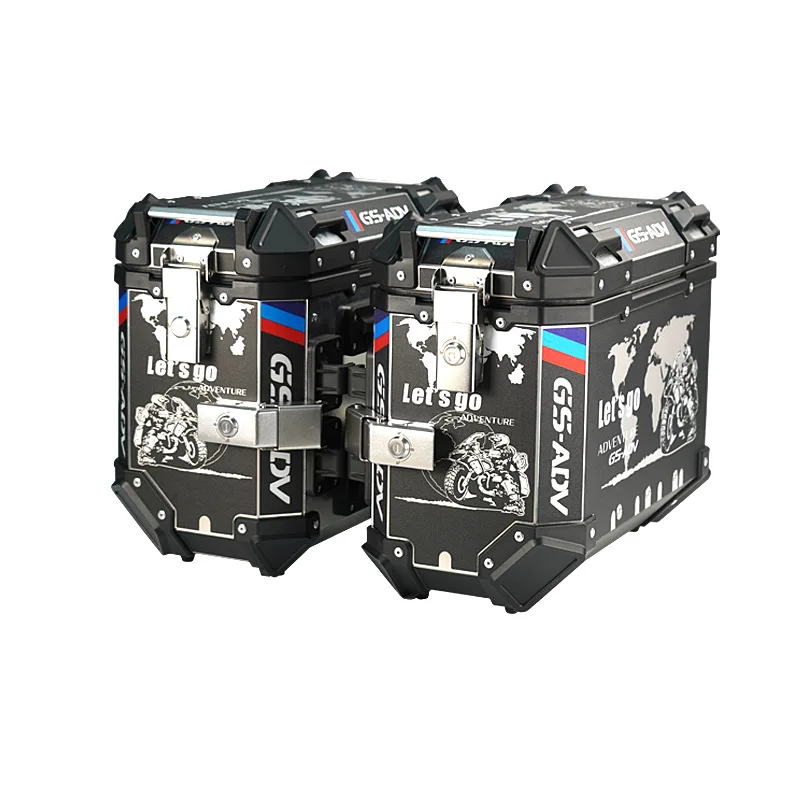 

Universal Motorcycle Trunk Side Aluminum Top Case Travel Luggage Storage Box Motorcycle 45L 55L Top Box Motorcycle Tail Boxes
