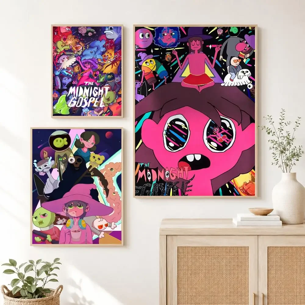 Classic Cartoon The M-Midnight G-Gospel Poster Self Adhesive Wall Art Decor for Bedroom Living Room Office Home Decor Gift
