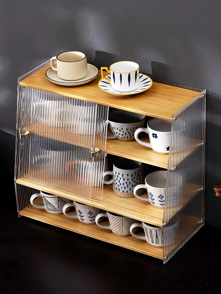 

Dust proof cup storage rack holder water storage rack tea set coffee mug storage box tea