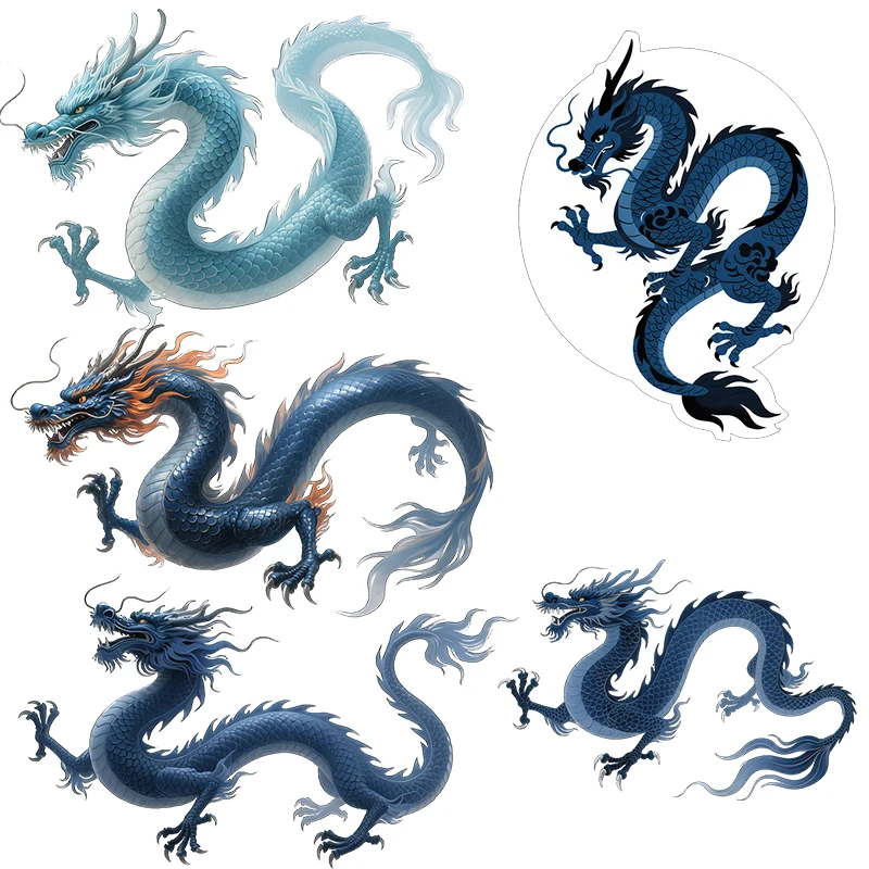 Three Ratels CFN57 Traditional ink painting blue dragon Wall stickers for home decoration car body sticker