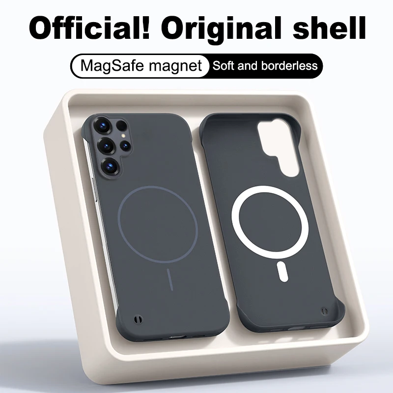 Rahmenlose magnetische PC-Hülle für Samsung S26 S25 S24 Plus S23 Ultra S20 S21 S10 Note 20 A56 A16 A55 A35 A15 A54 A34 A24 A14 Abdeckung