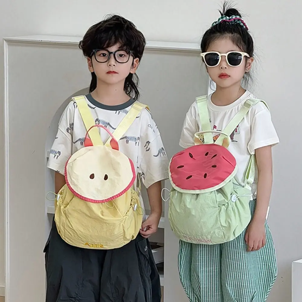 한국 스타일 야외 Drawstring 배낭 도파민 색상 방수 과일 나일론 배낭 통근 도서 가방 하이킹 숄더 백