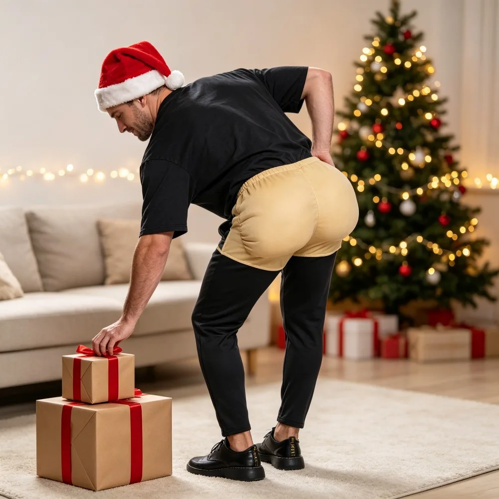 Fake Belly & Butt Padded Costume Props, Christmas Party Cosplay Fake Padded Accessory for Holiday