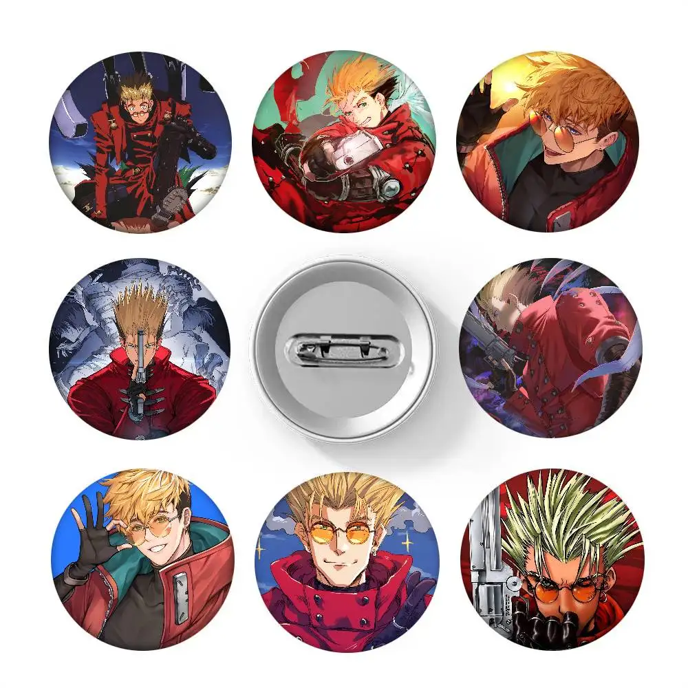 Japanese Anime Trigun Round Badge Lapel Pin Backpack Clothing Jewelry Accessories Gift Brooch