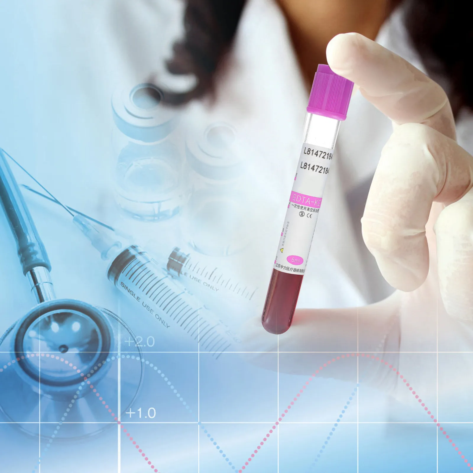 

100Pcs Purple Top Anticoagulant Centrifuge Tubes 5Ml Leak Proof Blood Collection Tubes for Research Safe