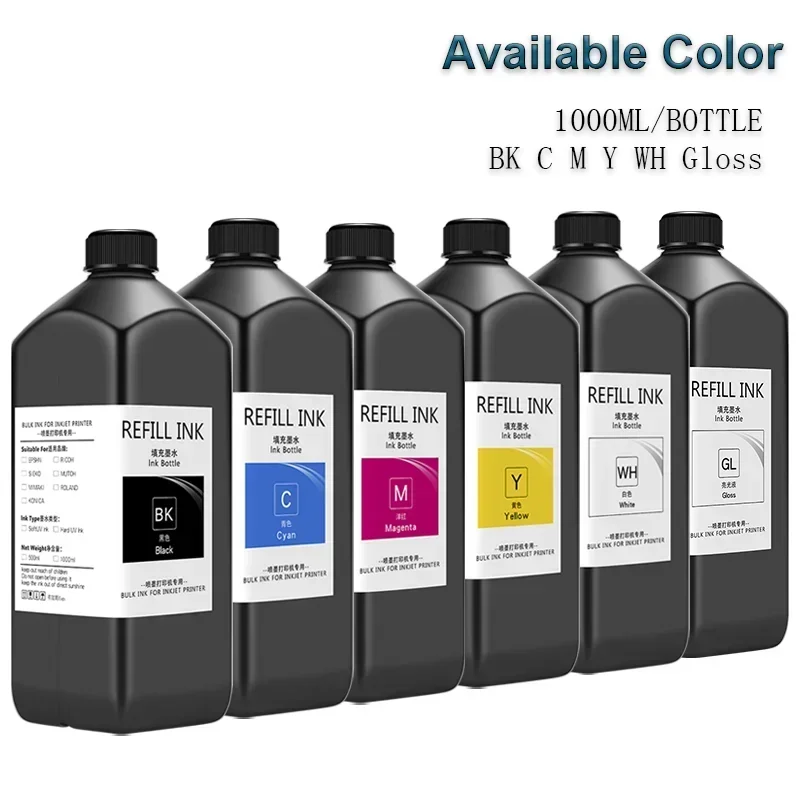 1000ML/Bottle UV DTF inchiostro e vernice per UV DTF Film A B per stampante Epson XP600 TX800 1390 L800 L1800 L805 kit di ricarica per inchiostro UV