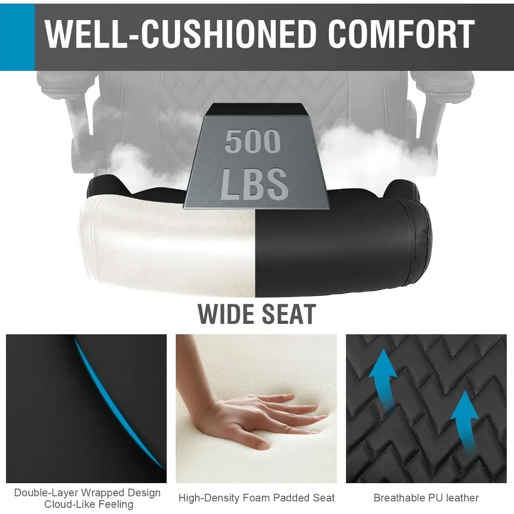 эргономичное офисное кресло с высокой спинкой для шт. больших размеров — кожа, поясничная поддержка, регулируемые подлокотники