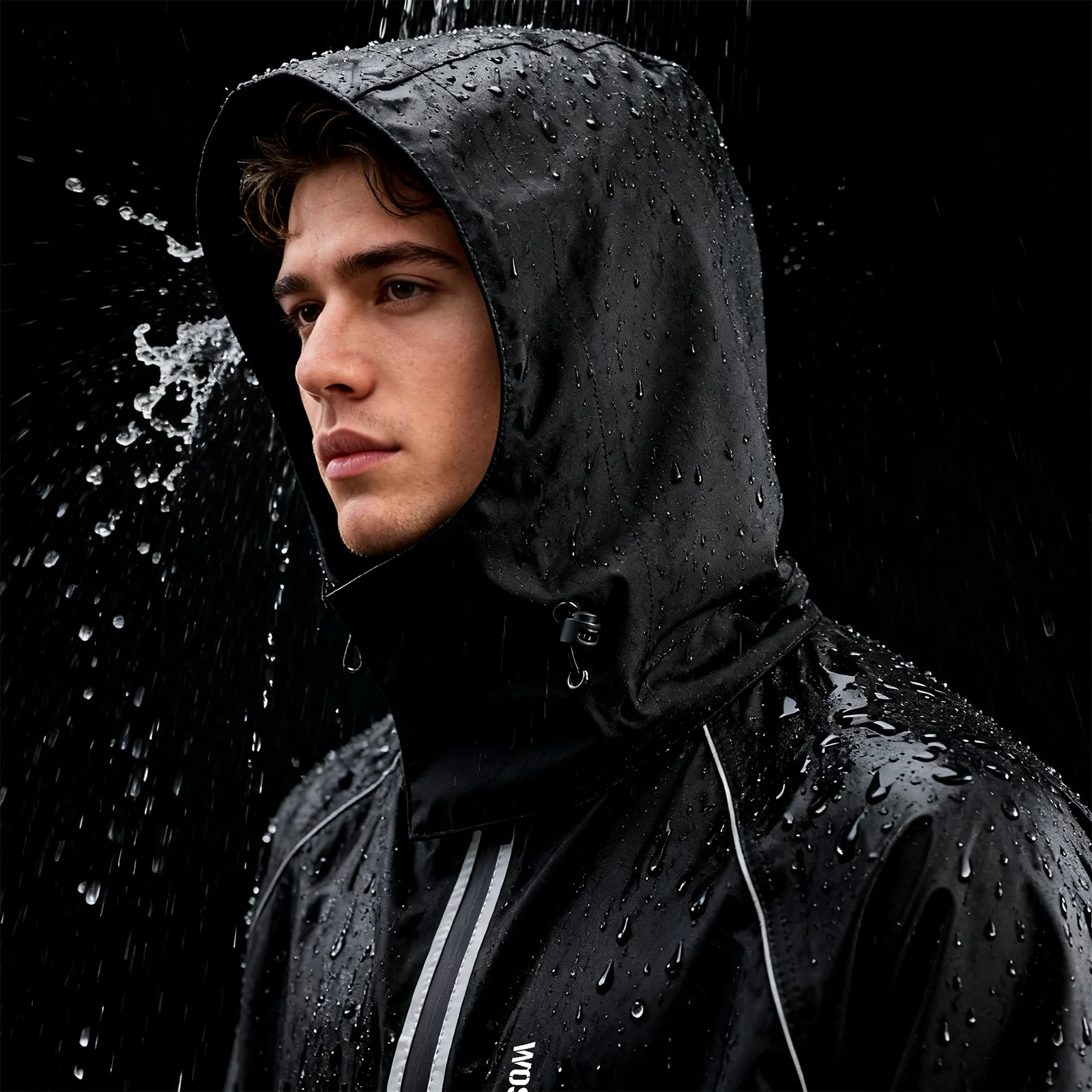 WOSAWE New Upgrade Riding Clothes Raincoat Black Motorcycle Rider Raincoat Split Type 2pcs/Set Breathable Outdoor Rainproof Coat