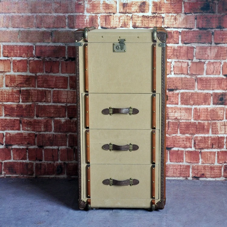 Retro three-bucket cabinet, bar side cabinet, industrial style, personalized storage drawer