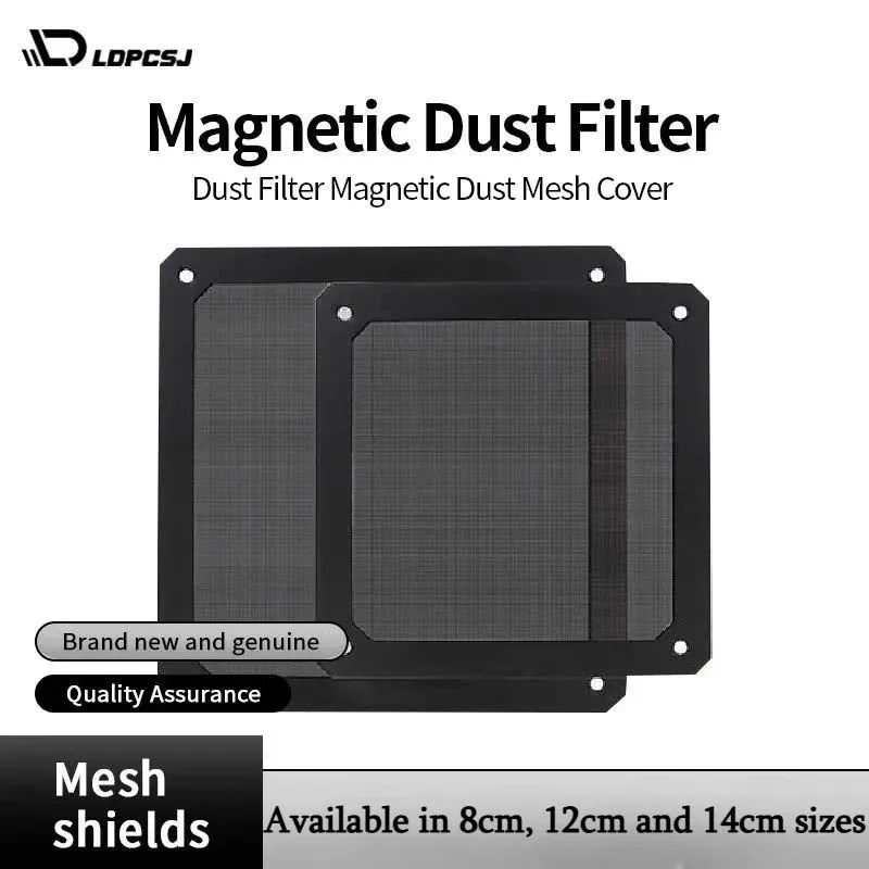 LDPCSJ Magnetic Frame Dust Filter 8-14cm Mesh Cover Net Guard for PC Computer Case Cooling Fan Power Supply Chassis with Hole