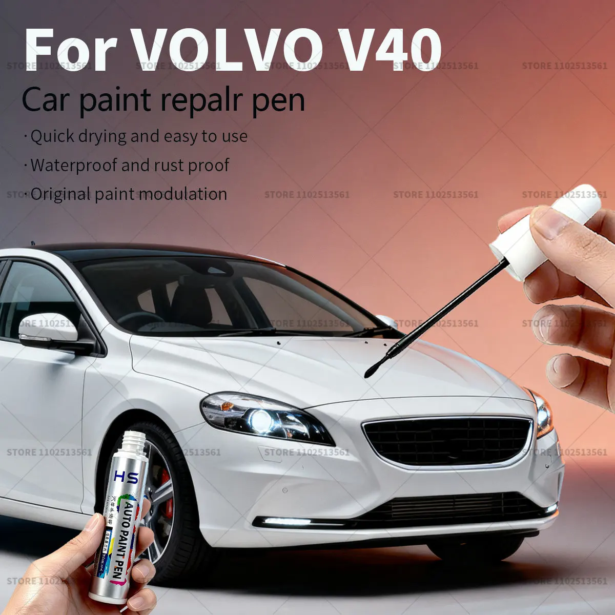 

Car Paint Repair Pen For VOLVO V40 Touch Up Scratch Remover DIY Auto Accessories Brown 712 Blue 713 721 Bronze 708 White 707
