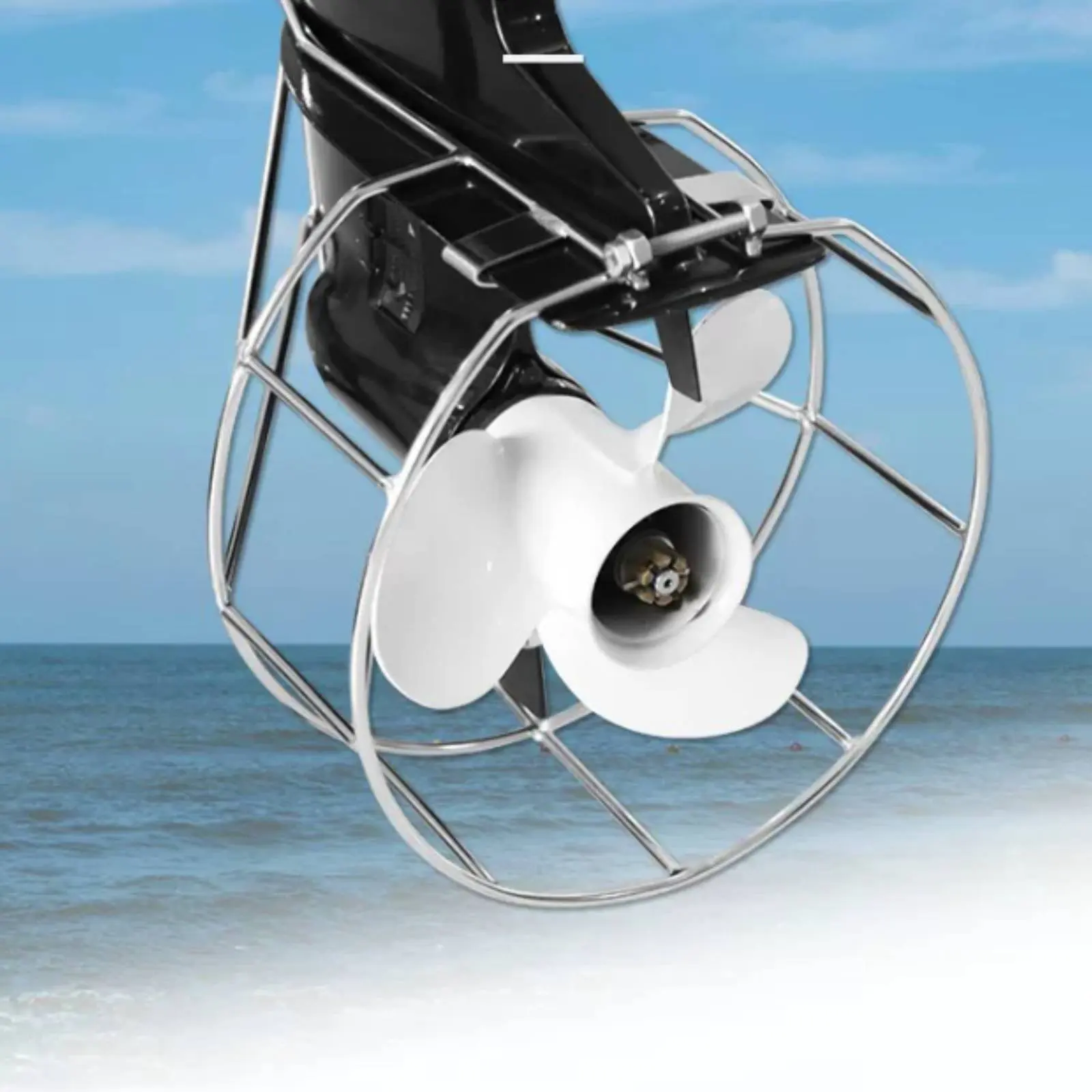 Outboard Propeller Guard Thickened Stainless Steel Propeller Guard Hand-Welded Anti-Collision for Boating, Fishing