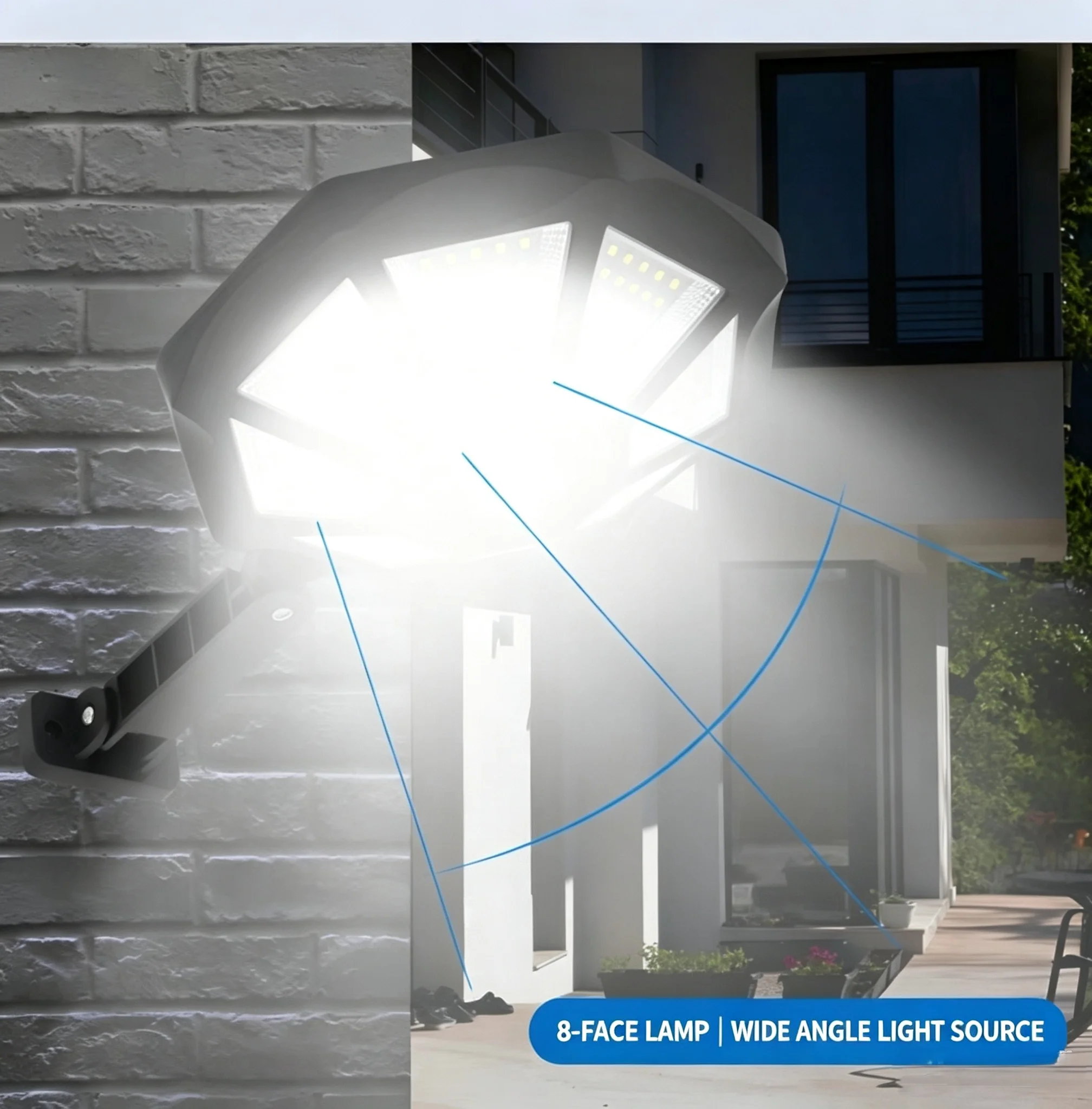 2026 New Solar LED Wall Light IR Sensor Outdoor Solar Lamp Remote Control IP65 Waterproof Garden Yard Street Security Lighting