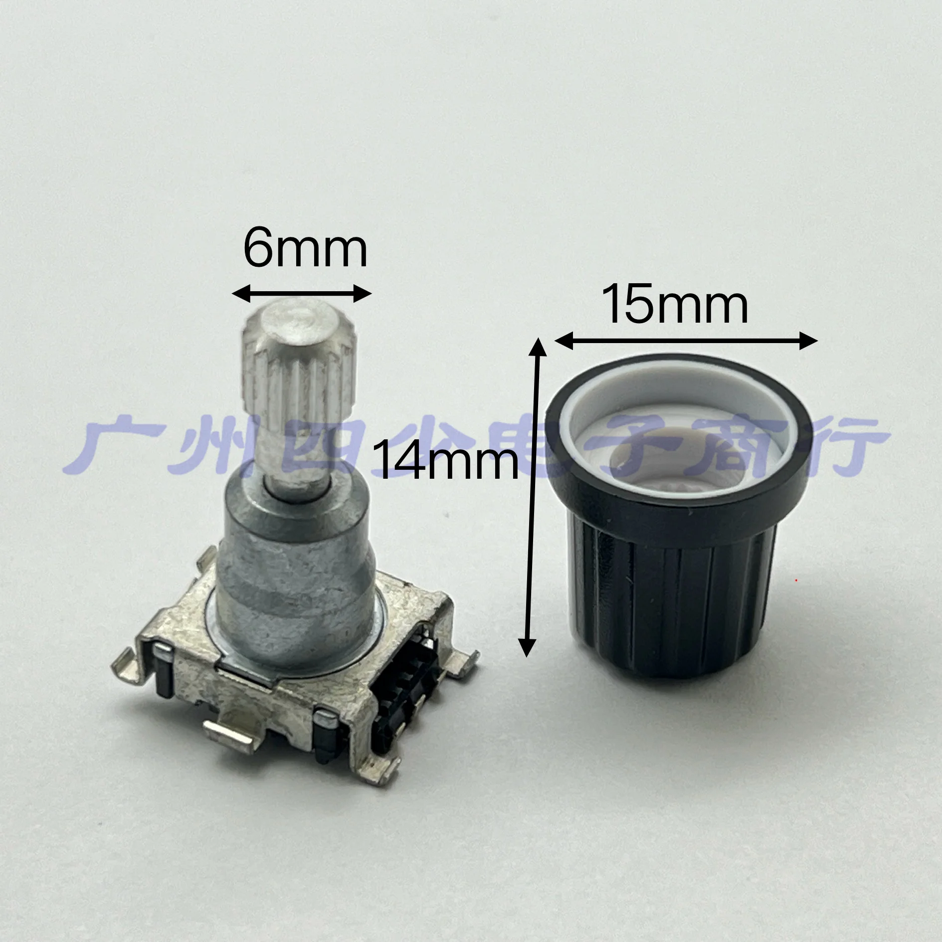 ·10 pcs small potentiometer, plum blossom axis knob, hat, mixing console specific 15x15mm black and white indicator