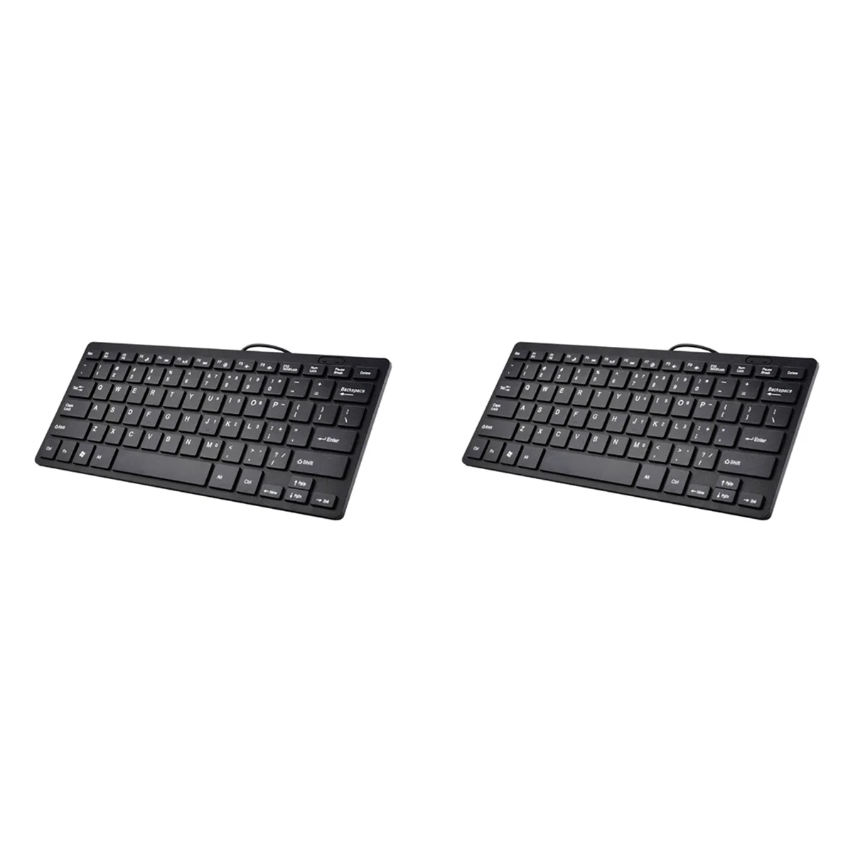 AB51 2X Compact Wired Keyboard USB - Keyboard Ultra Tipis untuk PC Mini Gaming Keyboard Hitam