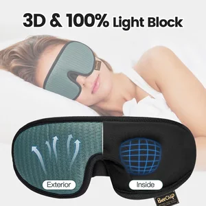 3D قناع العين الأخضر تنفس التظليل النوم المبيعات الساخنة قناع العين قابل للتعديل حزام قناع النوم مبطن بقية السفر أفضل 6 واقي للكلاب المكفوفين مبيعا - No3