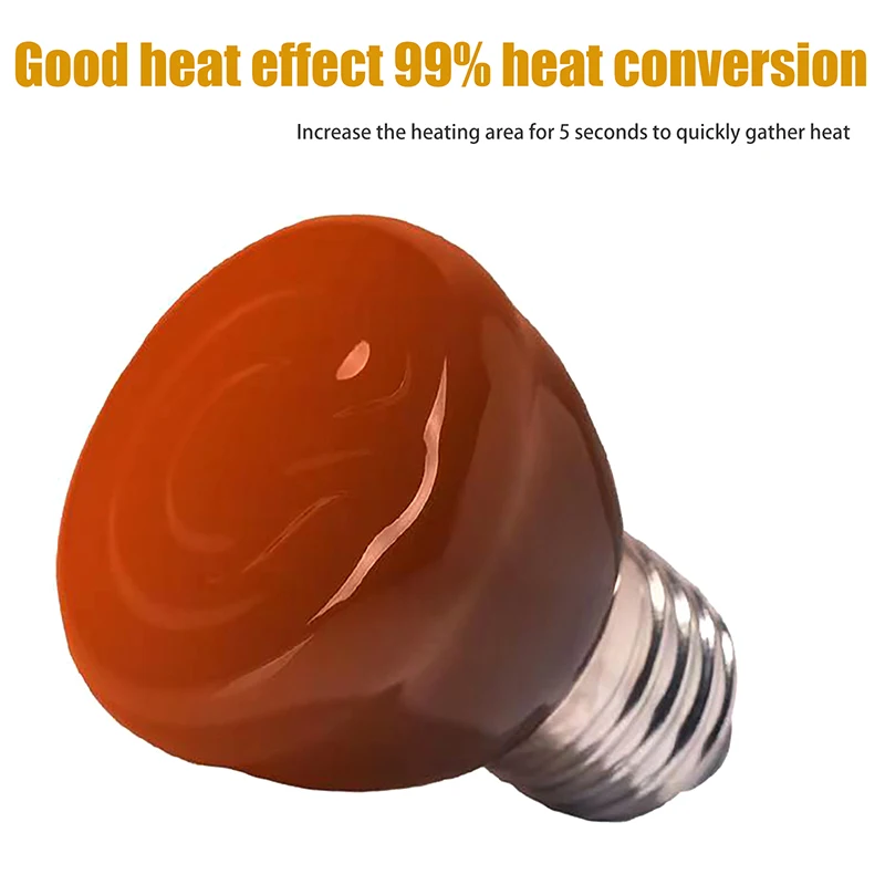 TY1Pc 20-80W 220-240V Far Infrared Heating Lamp Black Ceramic E27 Pet Warmer Bulb Brooder Chickens Tortoise Lizard Reptile Light