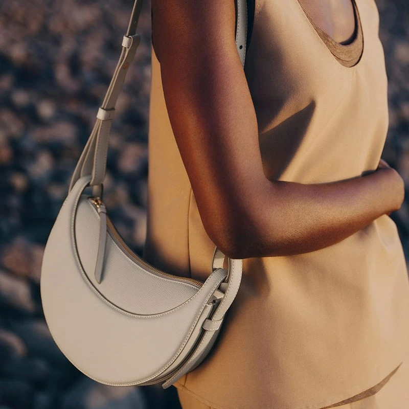 

French fashion genuine leather women's shoulder bag moon crescent bag single shoulder crossbody bag