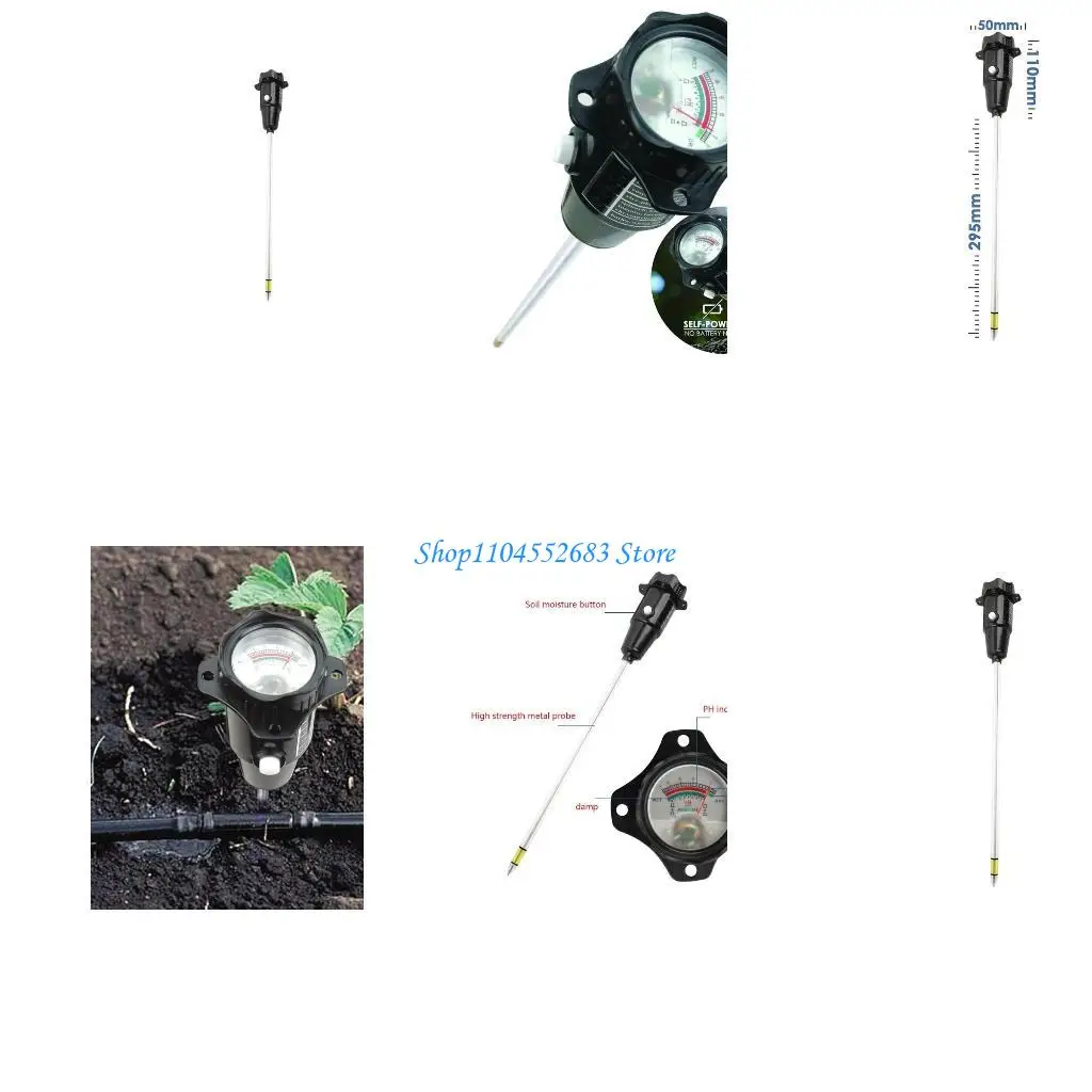 

Y6GD Soil Moisture Meter Hygrometer Flower Acidity Temperature Measure Garden Tool