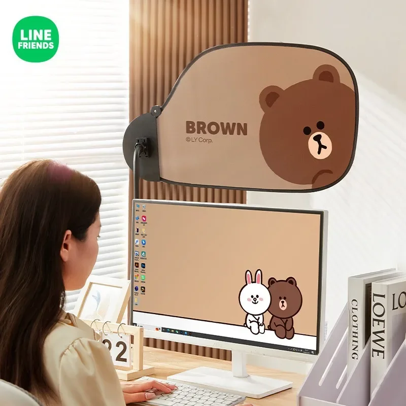 Line Friends Brown Car Window Suction Cup Sunshade Curtain Cartoon Car Sunshade Adjustable Home Office Light Blocking Partition