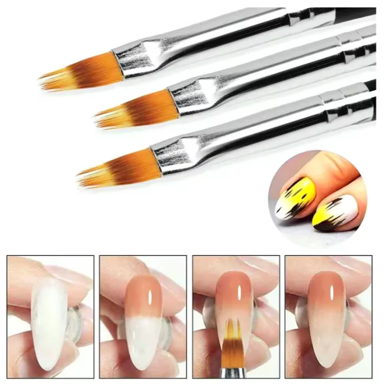 1PC Nail Art Brush Lace Ombre Design Acrylic Nail Gradient Pen DIY UV Gel Painting Drawing Flowers Manicure Salon Tools