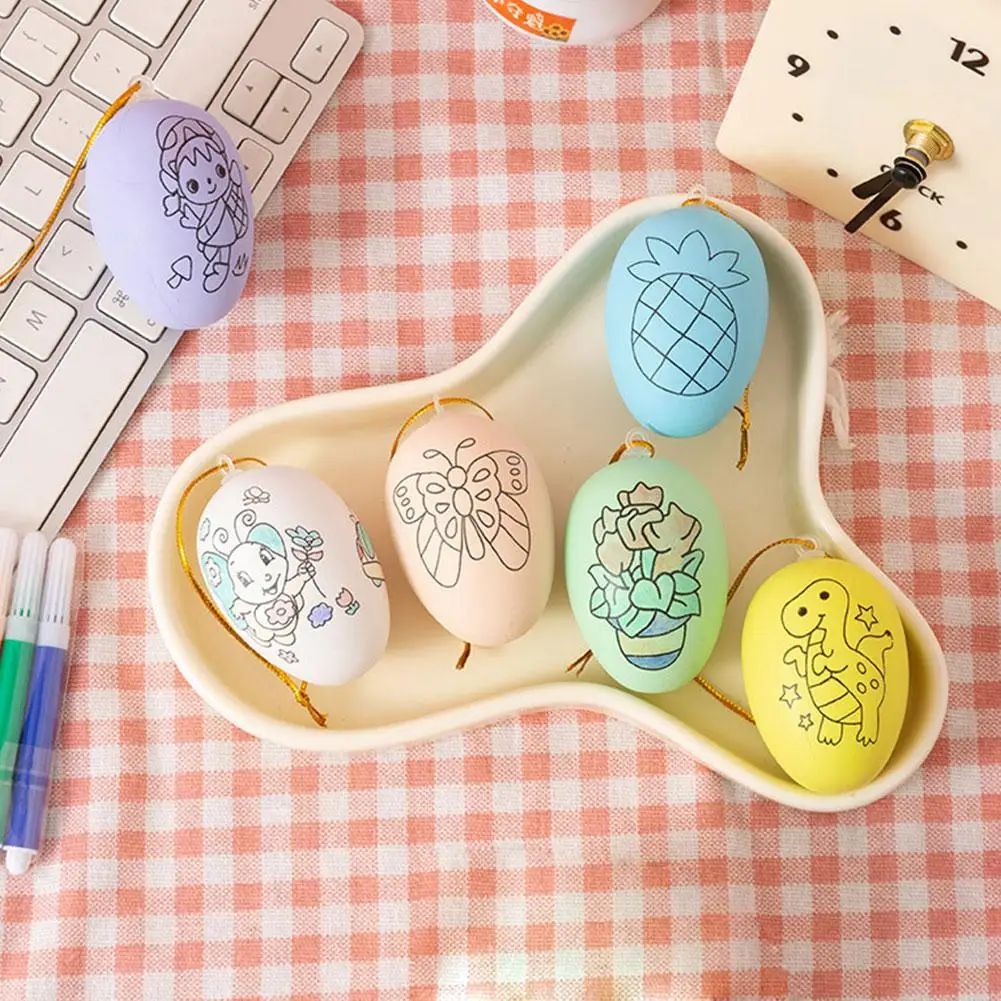 

Children's Painted Easter Eggs DIY Hand-painted Simulation Egg Decoration Festival Toys Painting Party 1pcs Gifts U7W4