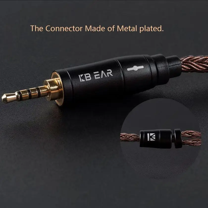 Picture 6: KBEAR 16 core 2-pin IEM headphone cable,upgraded HiFi in ear display replacement TRS pure copper extension cable