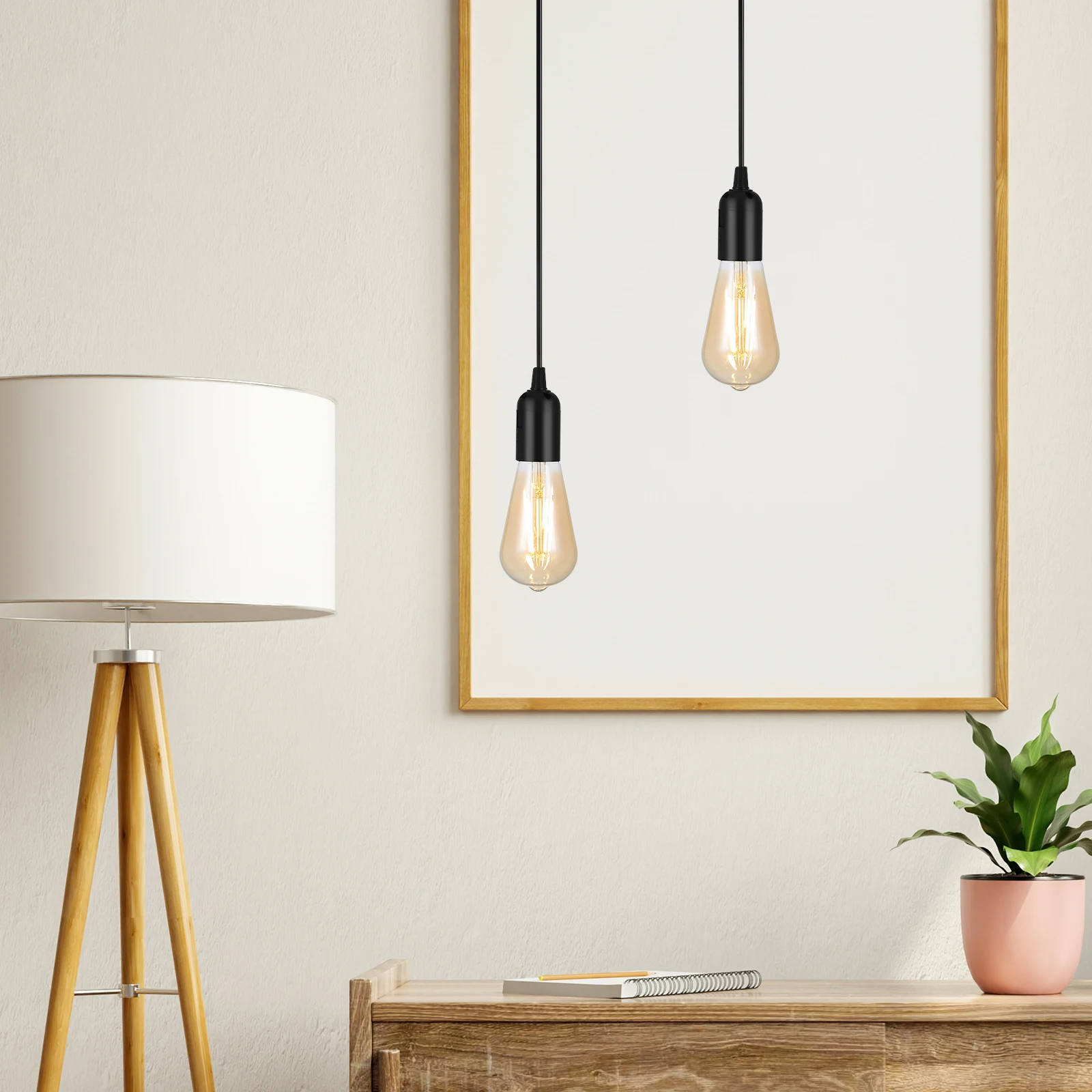 

2 pcs Socket Outdoor In 110V Long Cable Switch Us Plug Pendant Hanging Light Bulb Base Install Lamp Socket With Cable