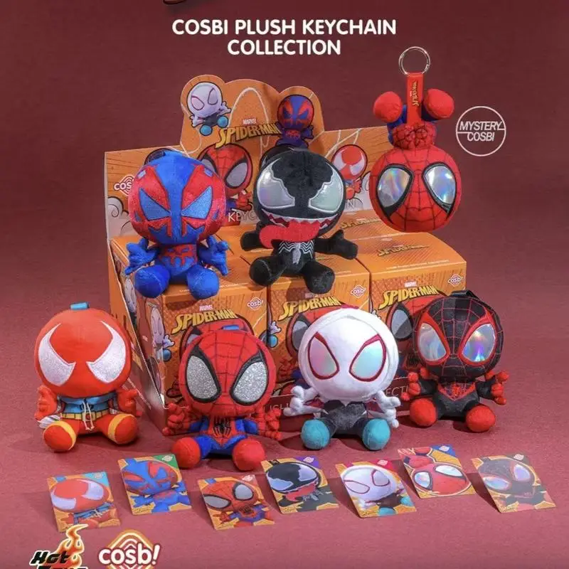 Marvel Spider-Man Mystery Cosbi Plush Keychain Blind Box Venom Gwen Miles Morales Stuffed Doll Bag Pendant Fans Surprise Gift - view 3