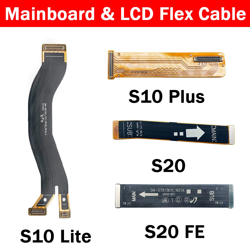 LCD Display Main Motherboard Connector USB Charge Board Ribbon Flex Cable For Samsung S20 Ultra S20 Fe S10 Plus