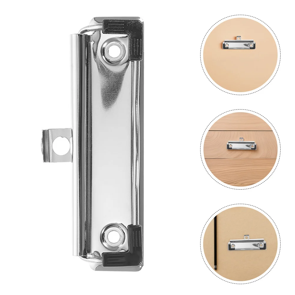 

10Pcs Clipboard Clips Metal Low Profile Hardwares Hanging Hole File Board Clips Document Clamps Office School Supplies
